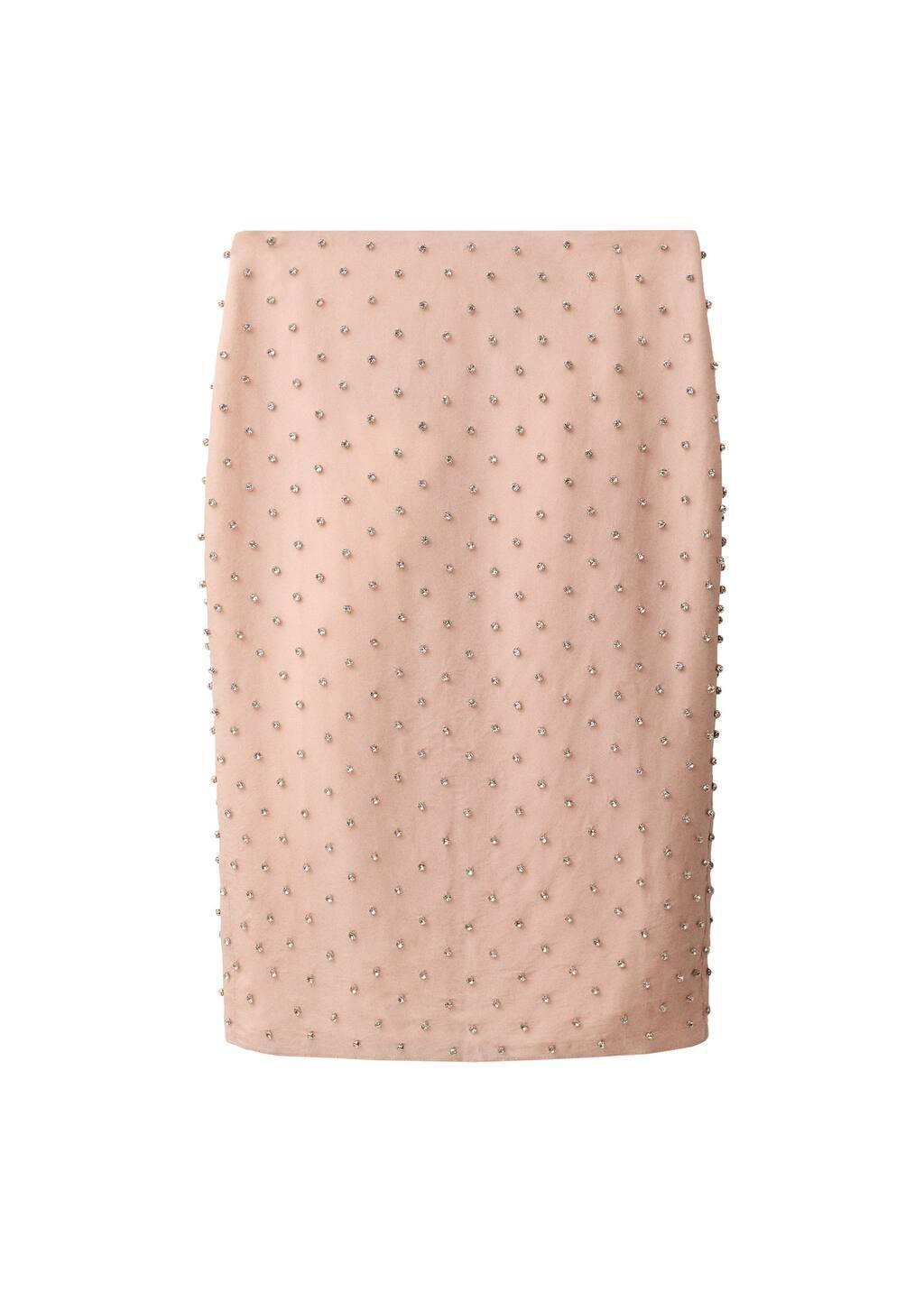 Pink Lt Pastel Midi Skirt With Crystal Applique S, , large image number 2