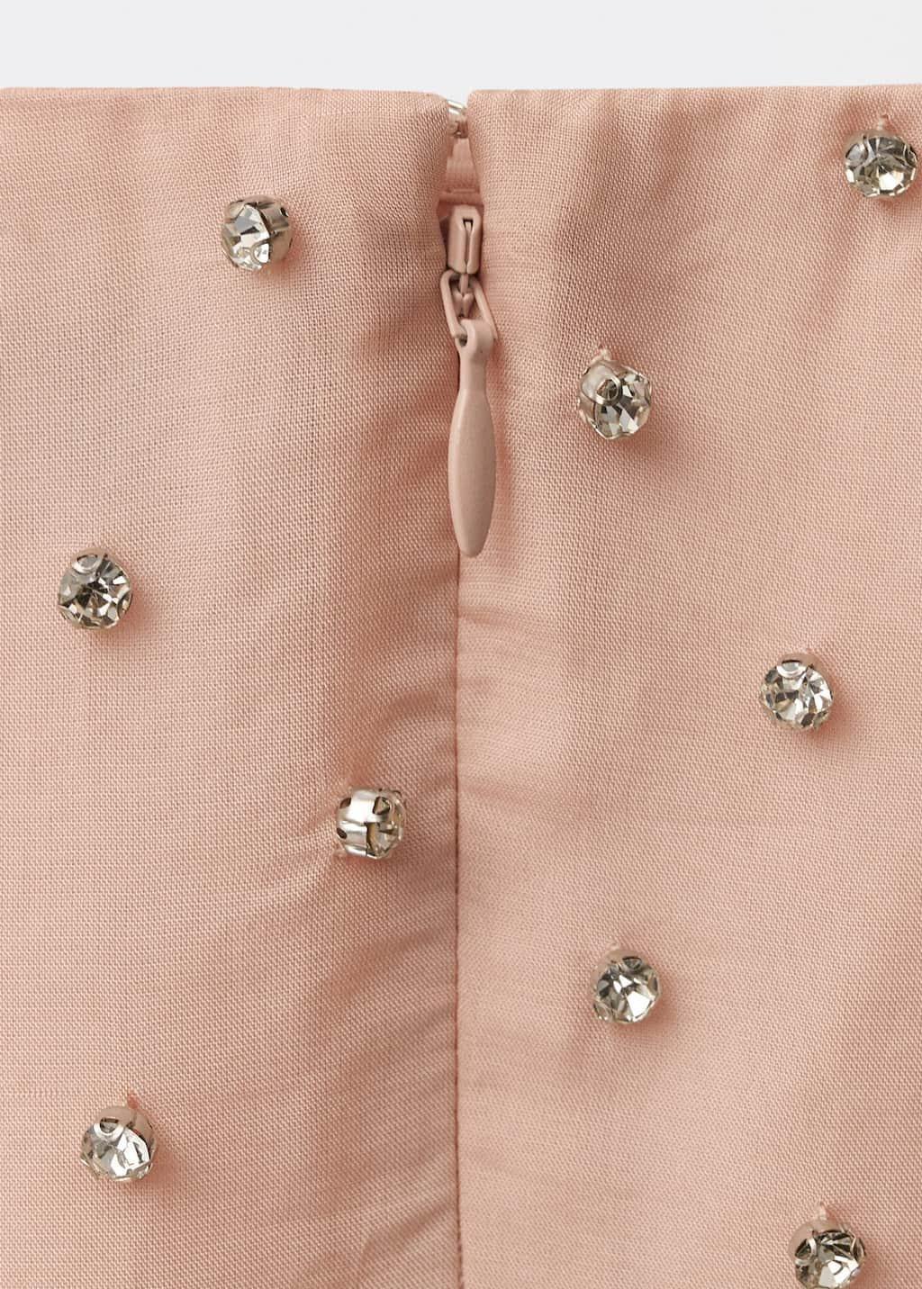 Pink Lt Pastel Midi Skirt With Crystal Applique S, , large image number 3