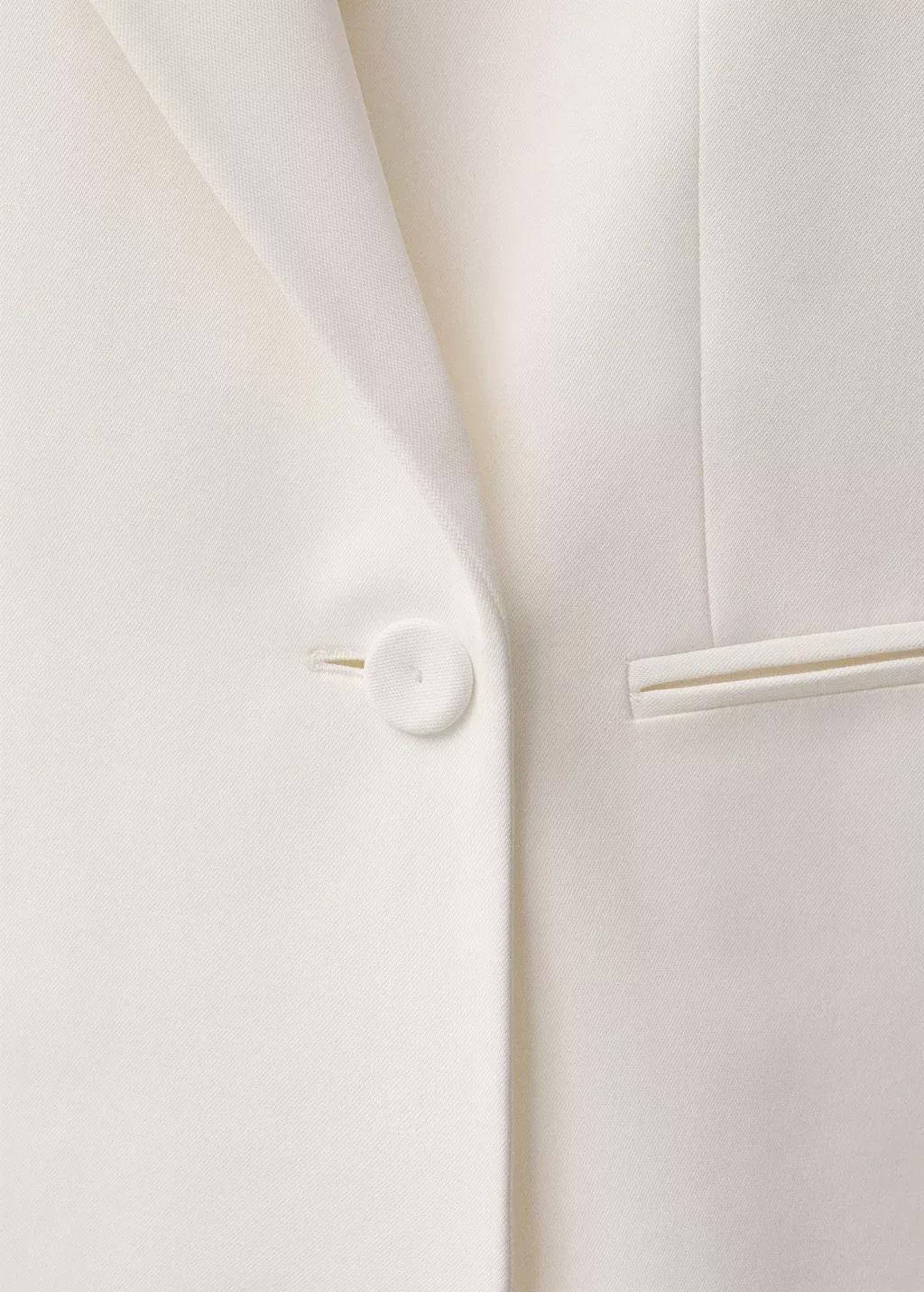 White Oversized Double-Breasted Suit Jacket, , large image number 5