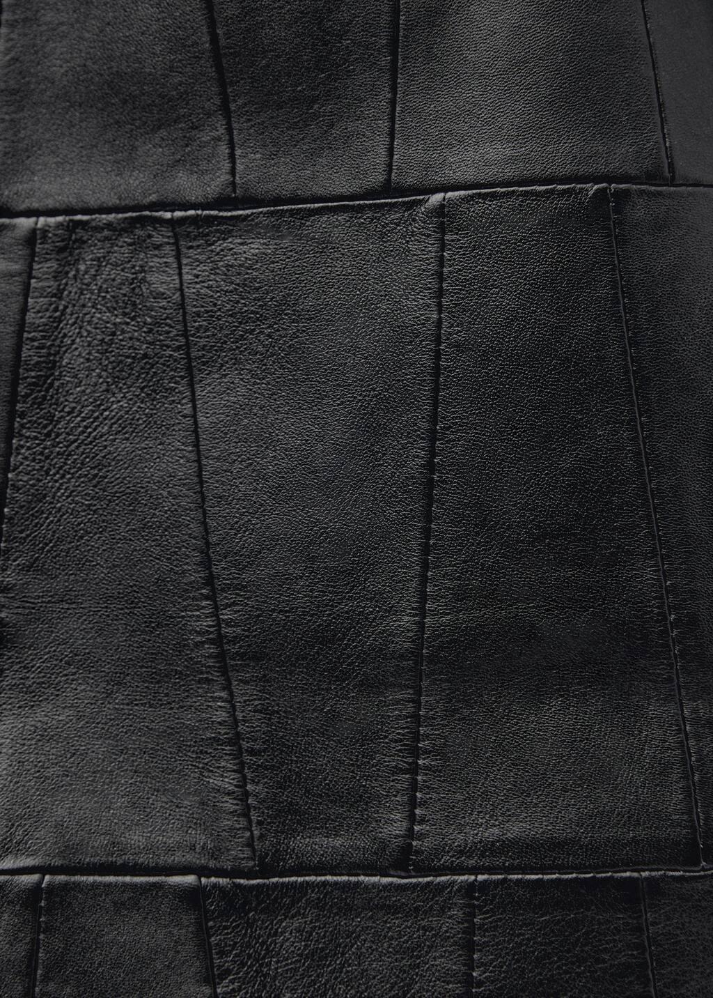 Black Patchwork Leather Shopper Bag, Black, large image number 1