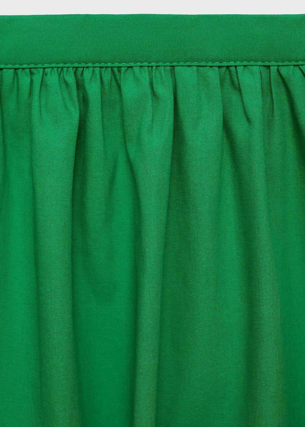 Green Flared Cotton Skirt, , large image number 4