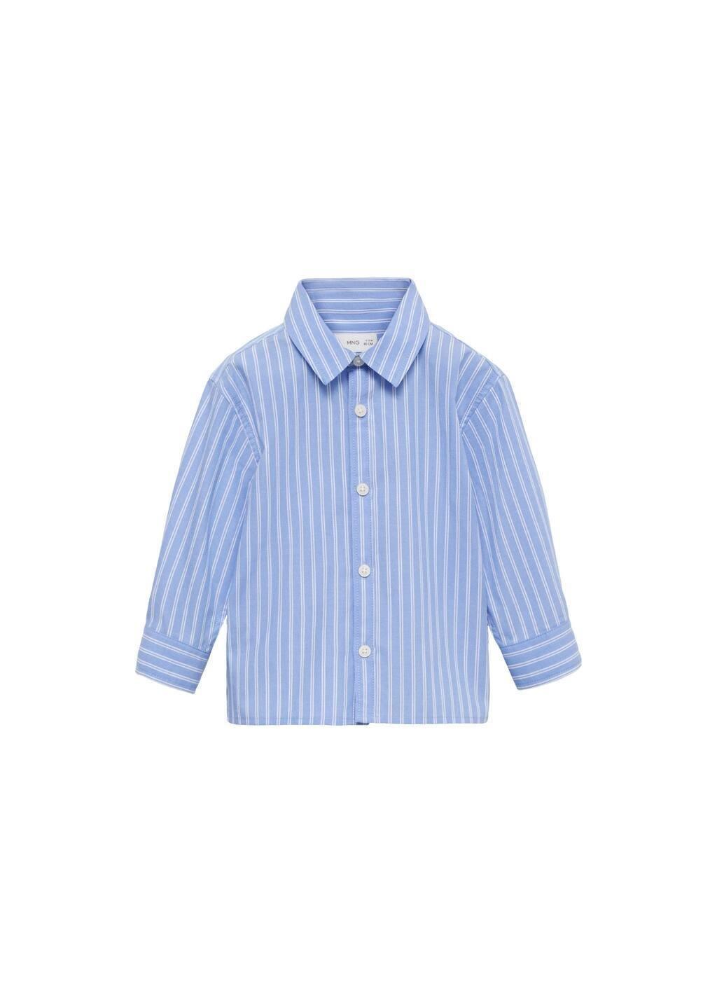 Blue Lt Pastel 100% Cotton Striped Shirt, Baby Boy, , large image number 2