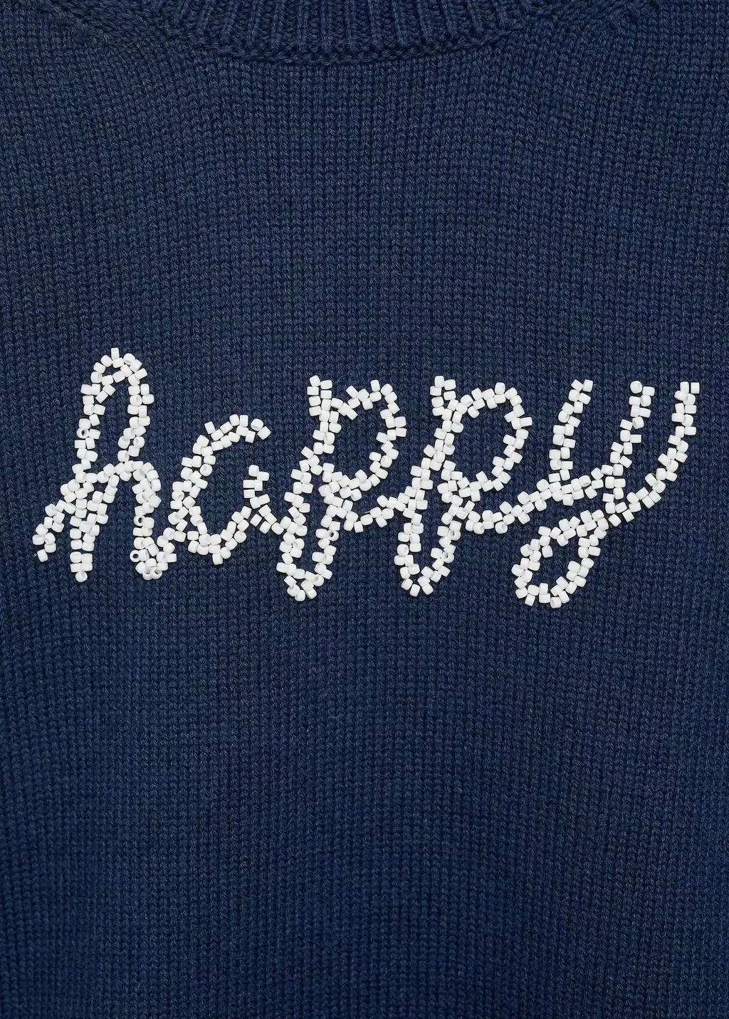 Navy Beaded Knitted Sweater, Kids Girl, , large image number 2