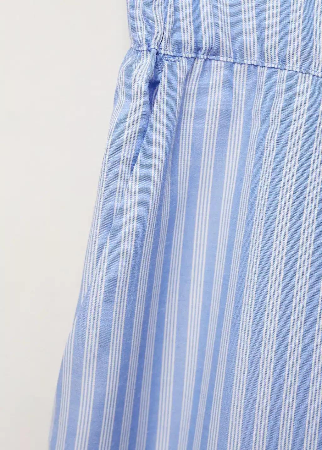 Blue Striped Cotton Trousers, Kids Girls, , large image number 1