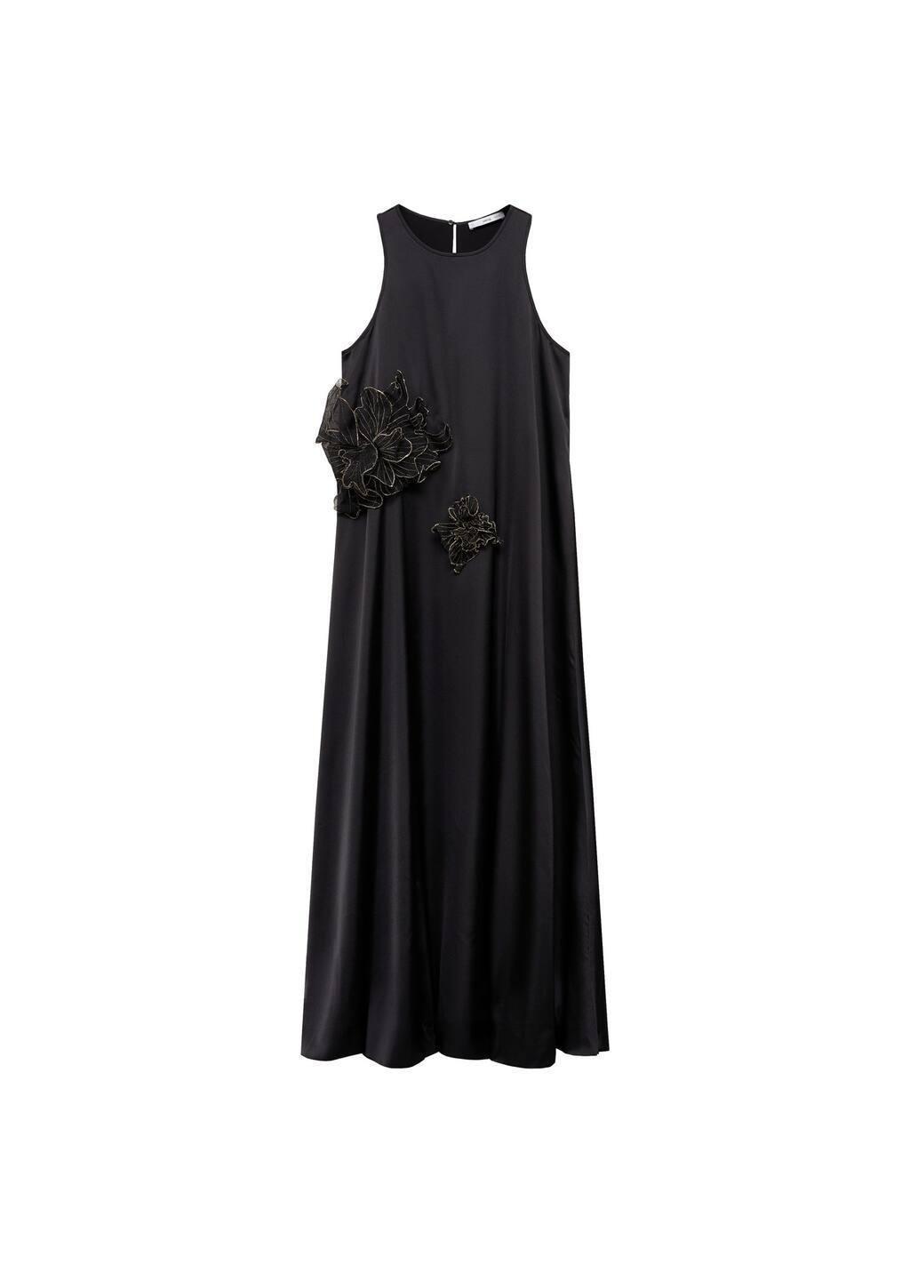 Black Applique Slip Maxi, , large image number 2