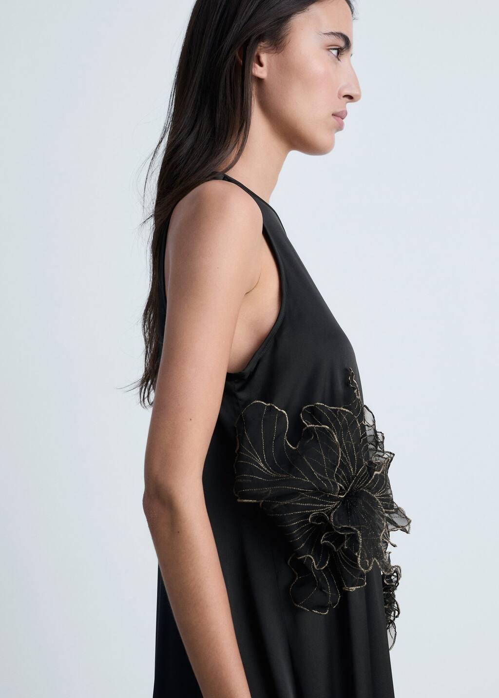 Black Applique Slip Maxi, , large image number 3