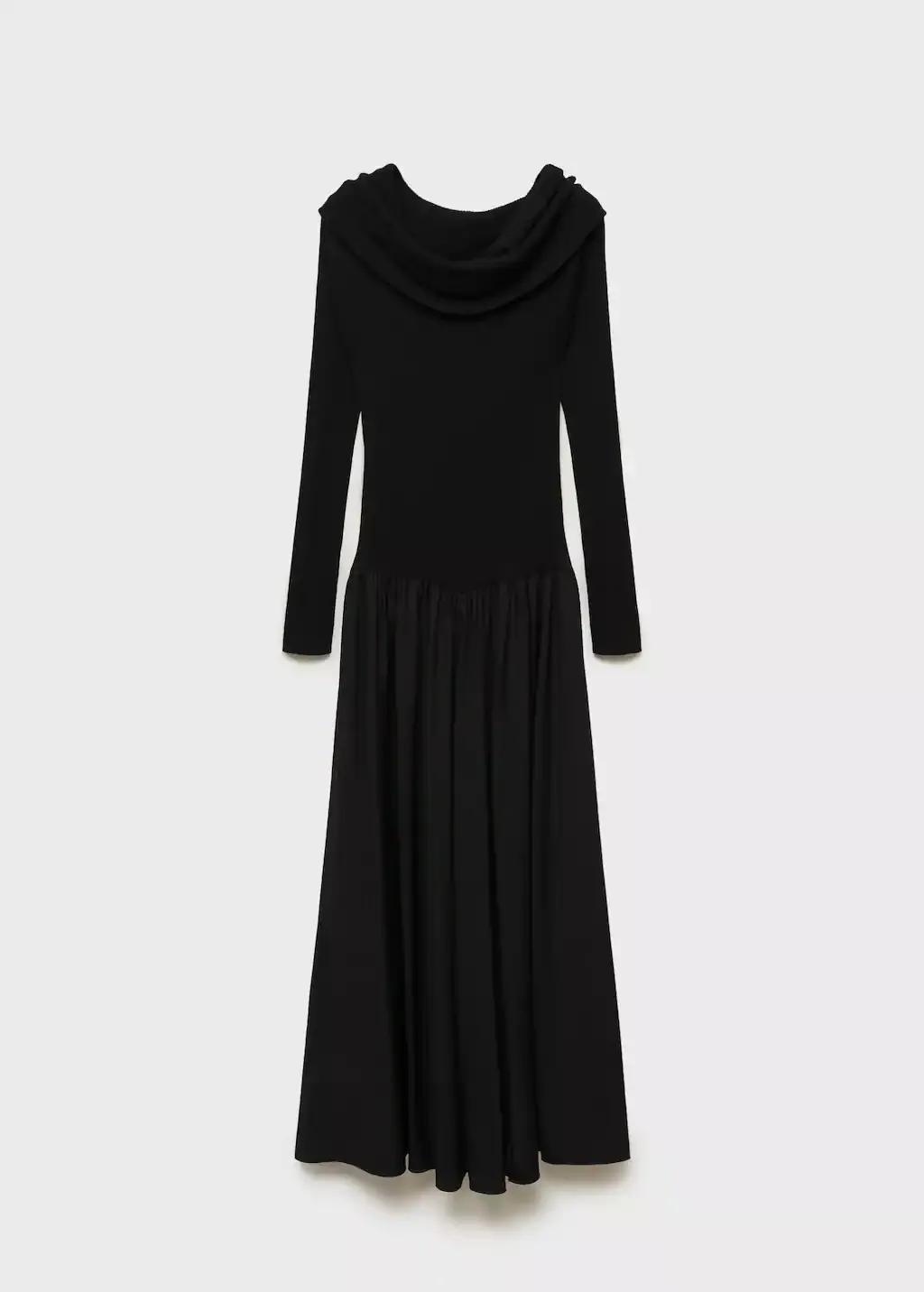 Black Off-The-Shoulder Knitted Dress, , large image number 4