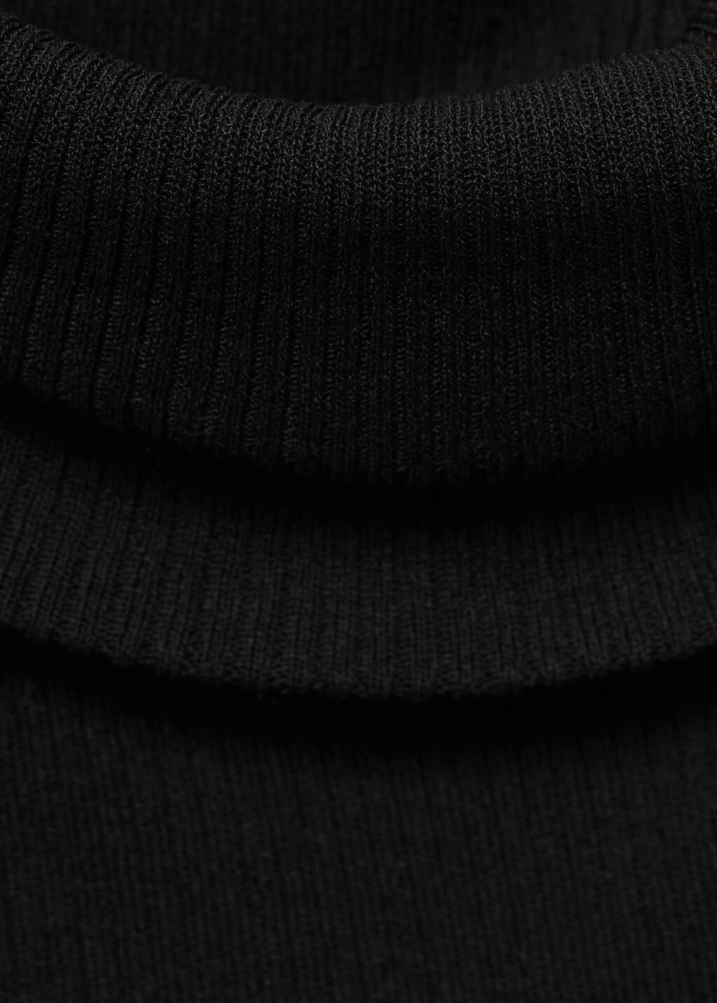 Black Off-The-Shoulder Knitted Dress, , large image number 5