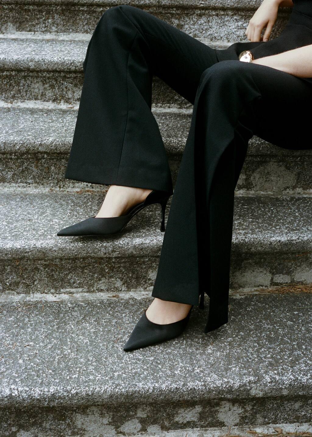 Black Ankle-Cuff Heel Shoes, , large image number 4