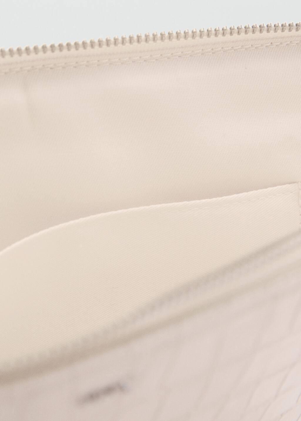 White Croco Leather Effect Laptop Case, Natural White, large image number 1