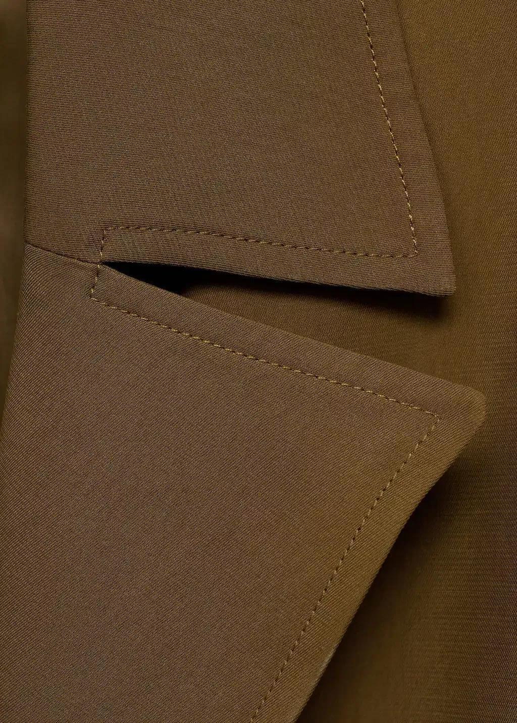 Khaki Oversized Long Lyocell Trench Coat, , large image number 5