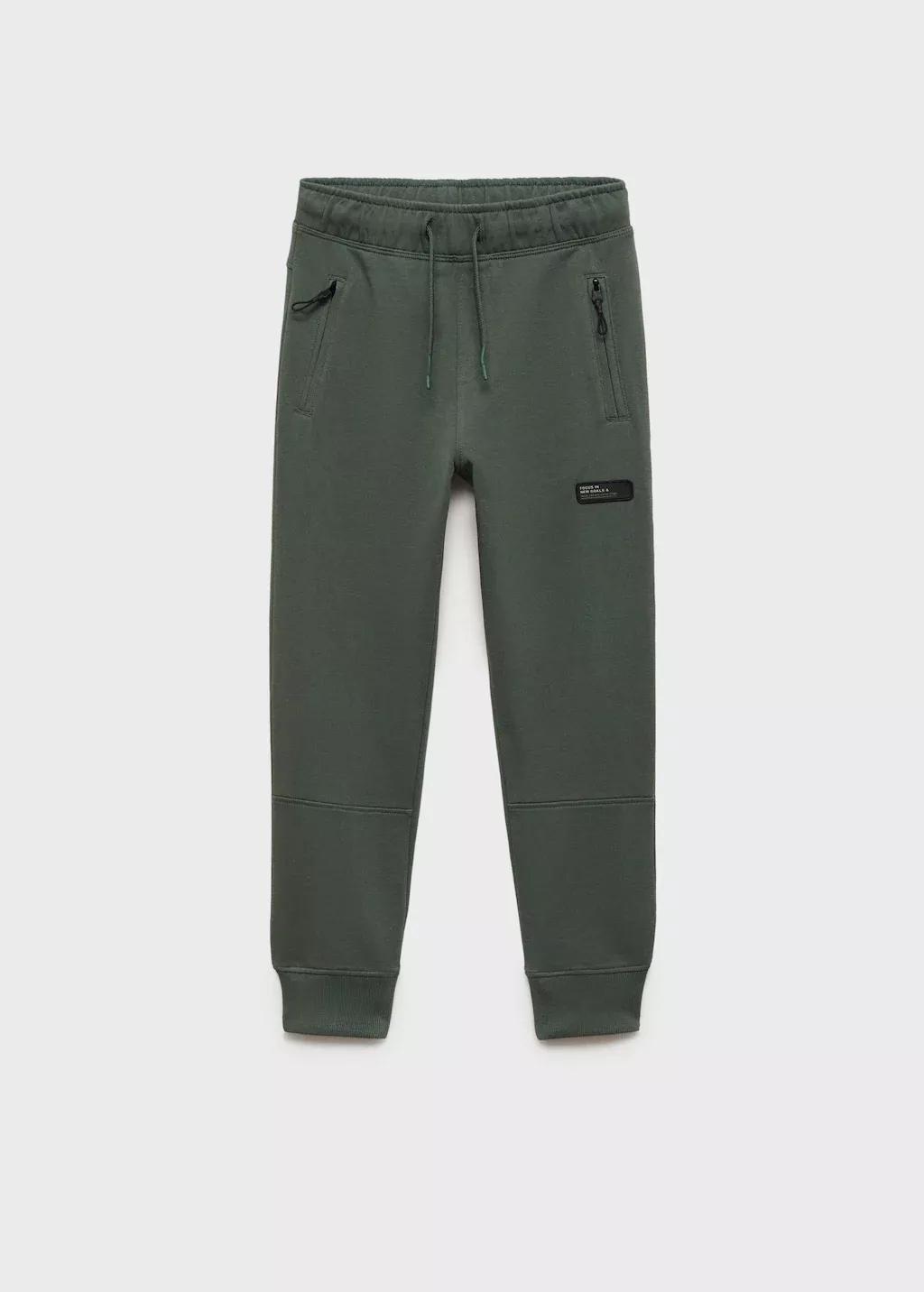 Green Cotton Jogger-Style Trousers, Kids Boy, , medium
