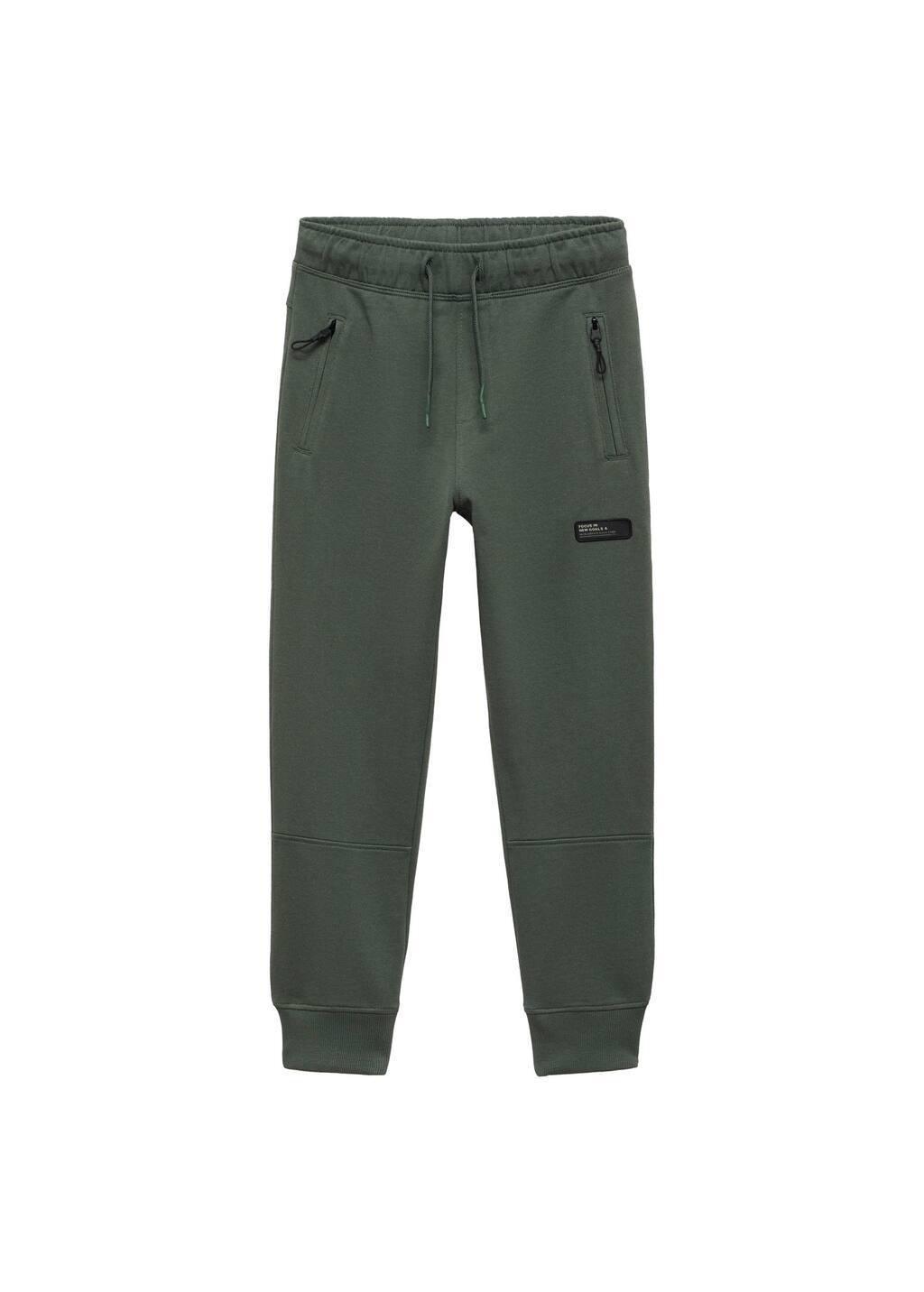 Green Cotton Jogger-Style Trousers, Kids Boy, , large image number 2
