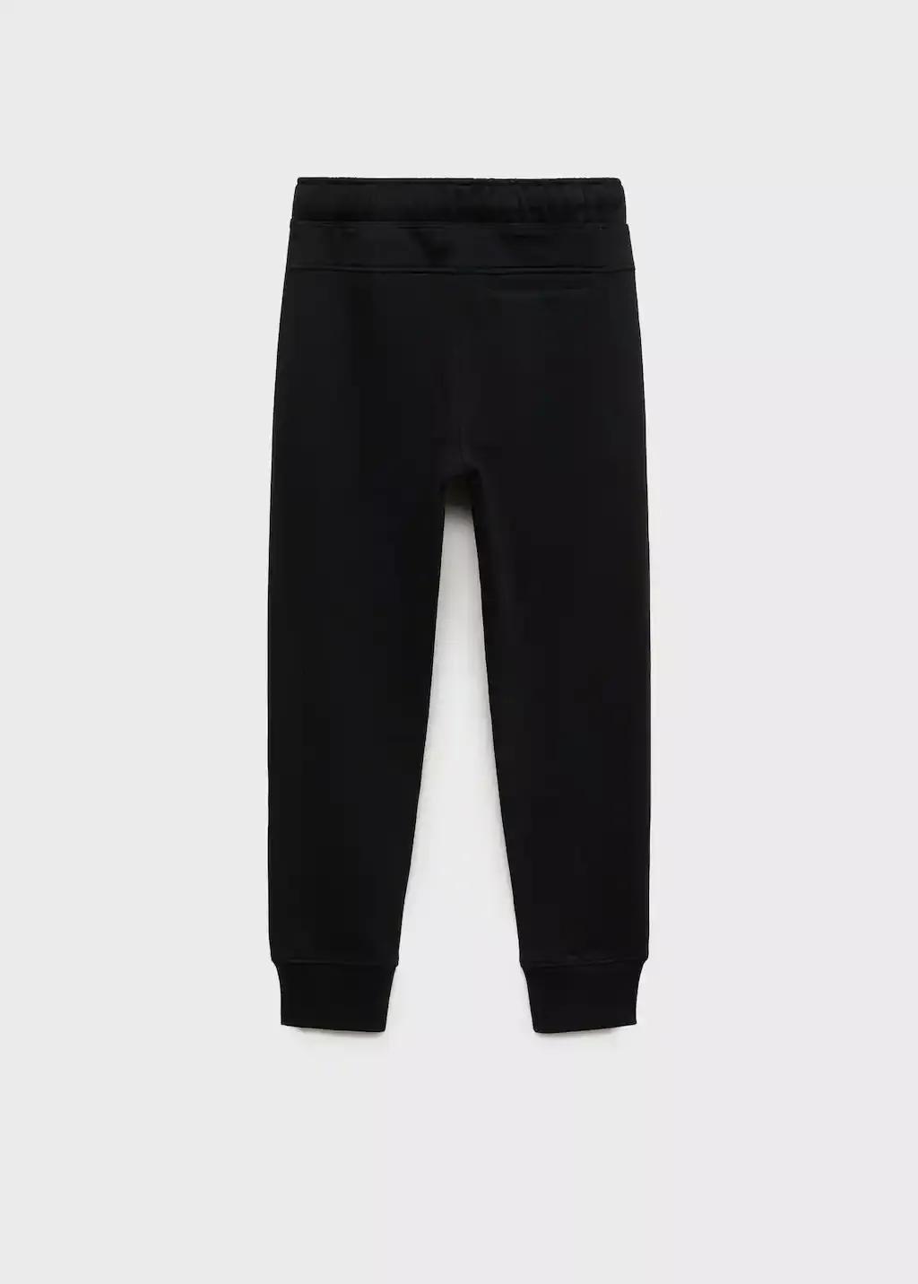 Black Cotton Jogger-Style Trousers, Kids Boy, , large image number 1