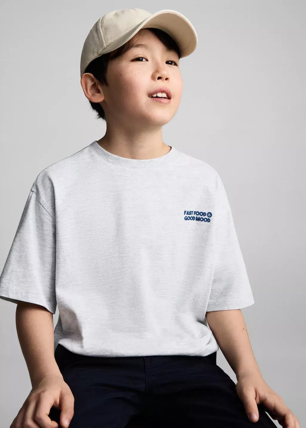 Grey Lt Pastel Printed Cotton-Blend T-Shirt, Kids Boy, , large image number 1