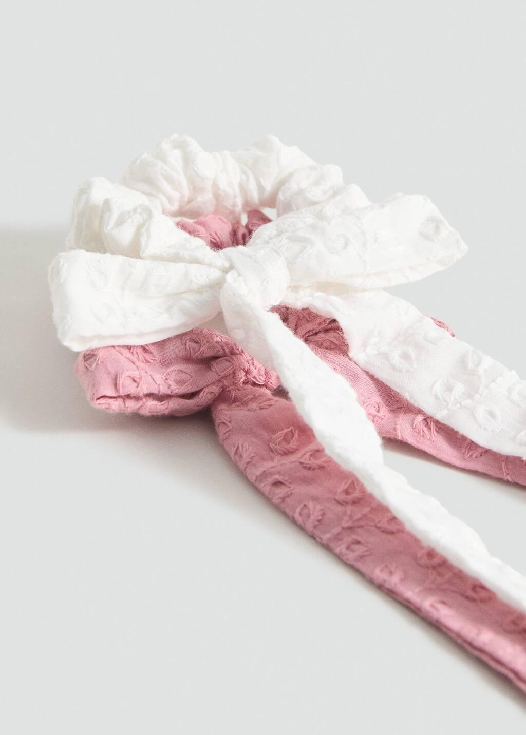Pink 2 Pack Bow Hair Ties, Light-Pastel Pink, large image number 0