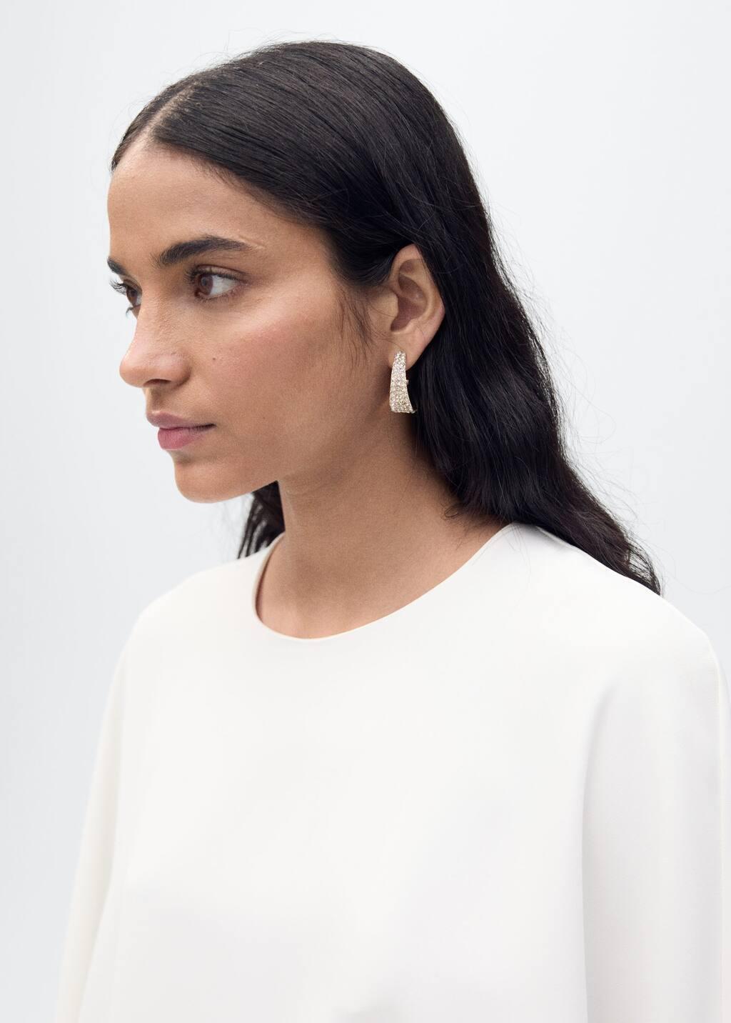 White Asymmetrical Round-Neck Cape, , large image number 2