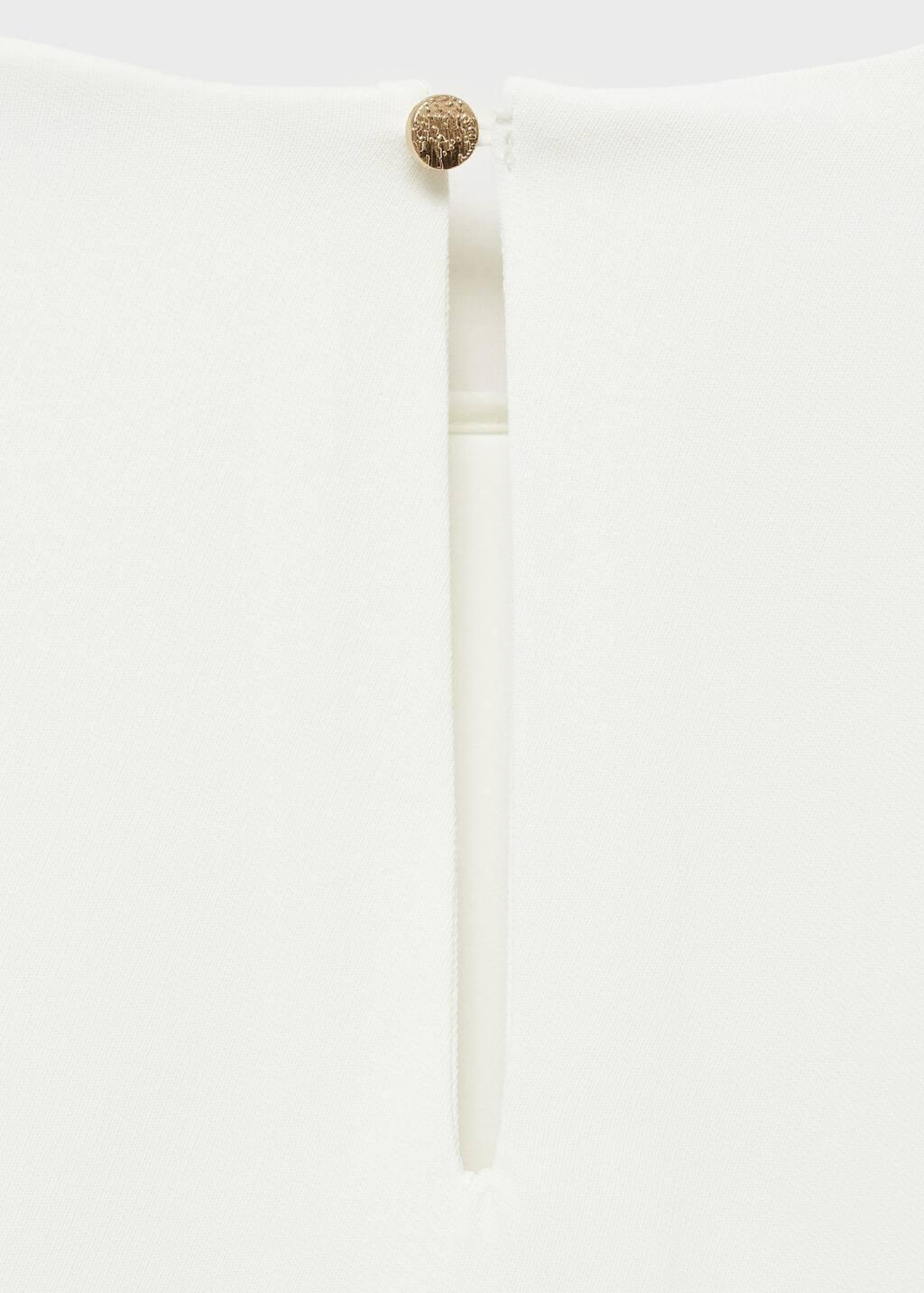 White Asymmetrical Round-Neck Cape, , large image number 4