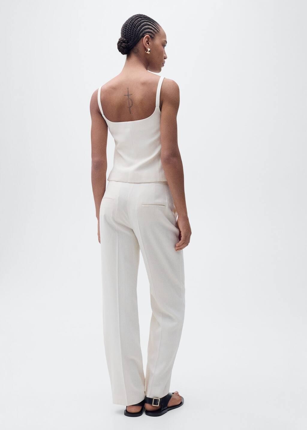 Beige Suit Waistcoat With Open Back, , large image number 5