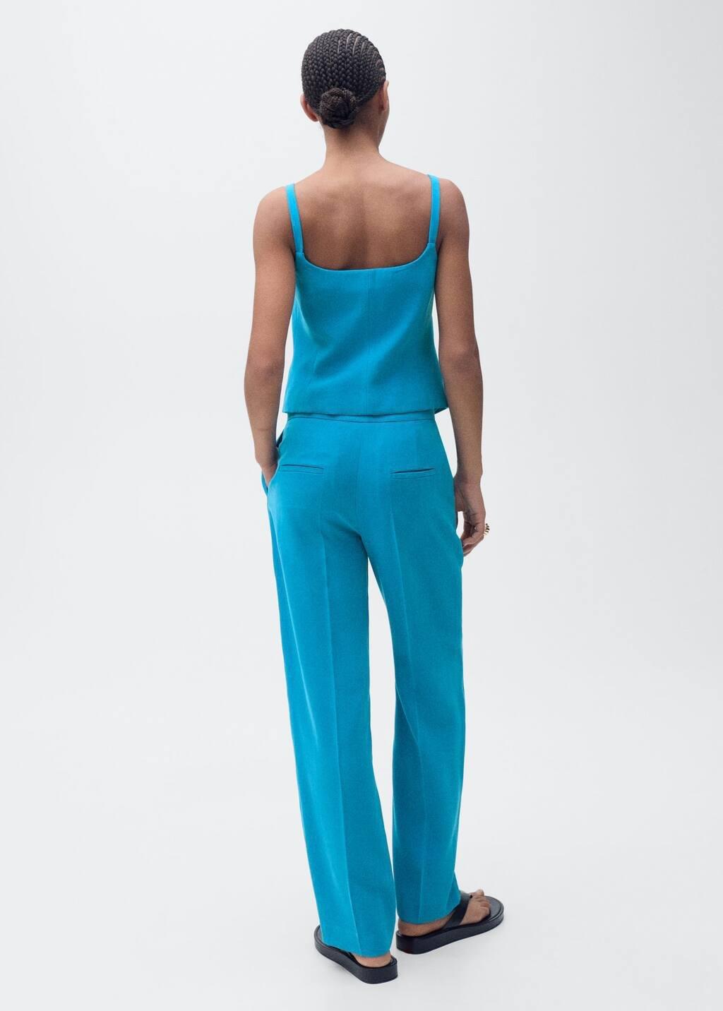 Blue Suit Waistcoat With Open Back, , large image number 5
