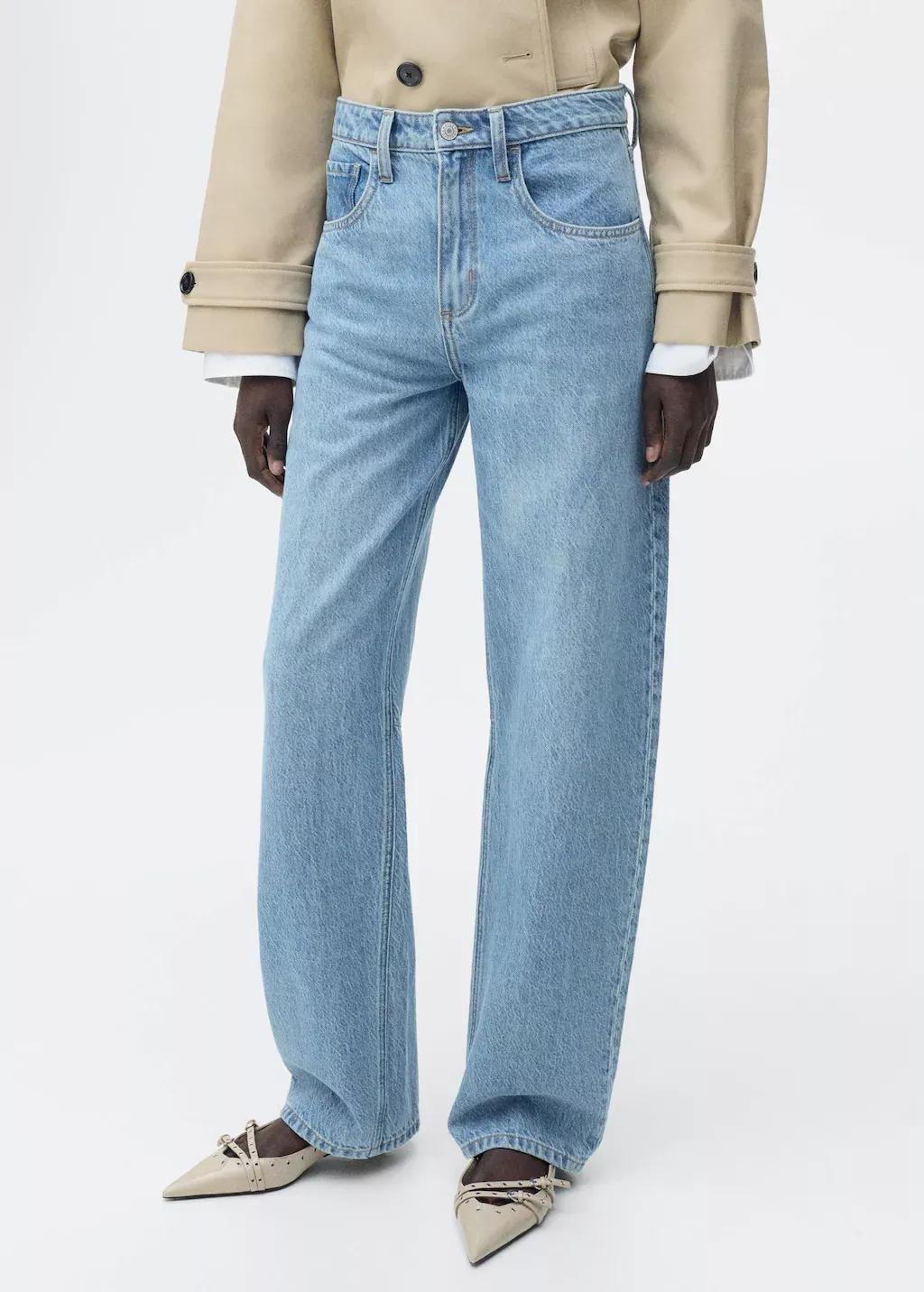 Blue ed Denim Straight Leg Jeans, , medium