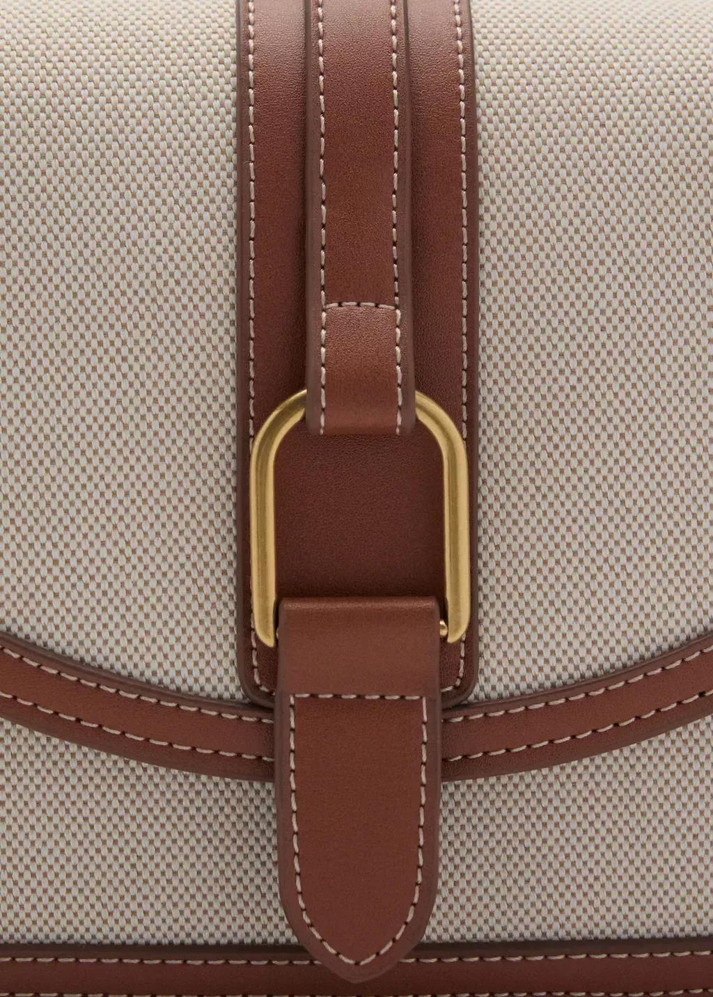Brown Contrasting Canvas Shoulder Bag, 0201_CU, large image number 1