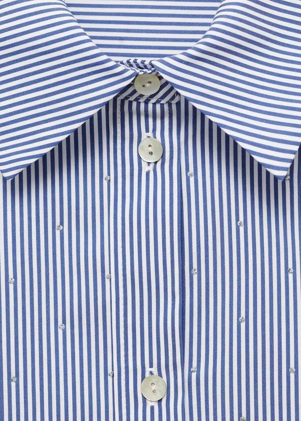 Blue Lt Pastel Striped Shirt With Rhinestone Detail, , large image number 4