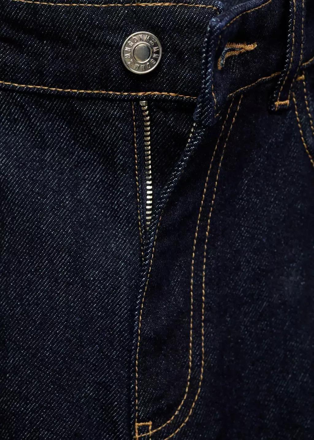 Blue Wideleg Cropped Seam Jeans, , large image number 4