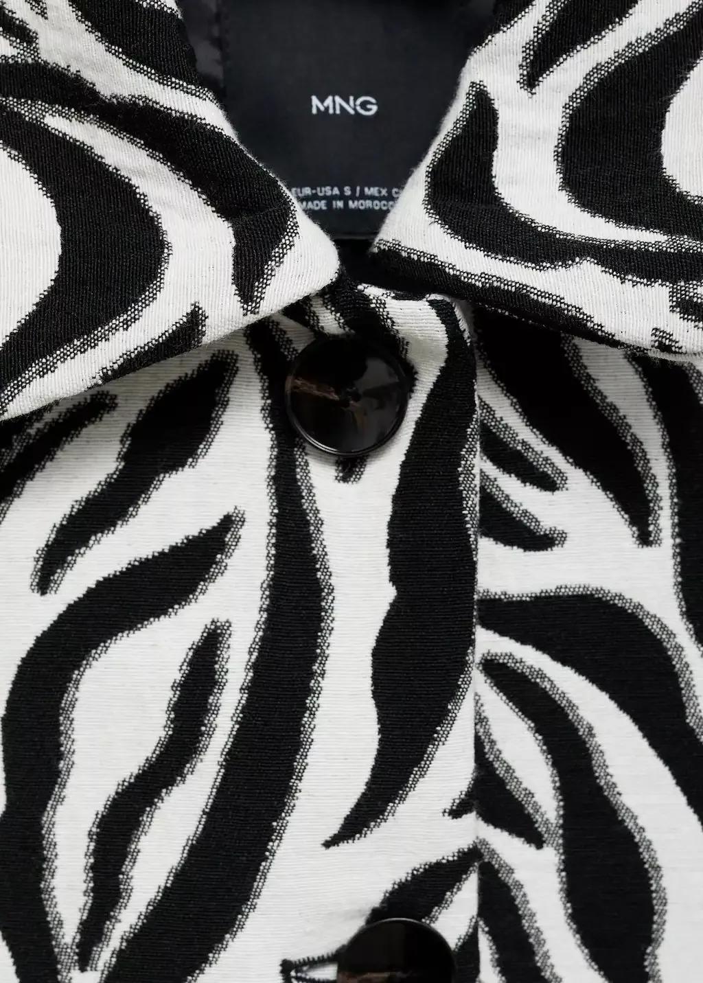 Black Zebra-Print Jacket With Buttons, , large image number 2