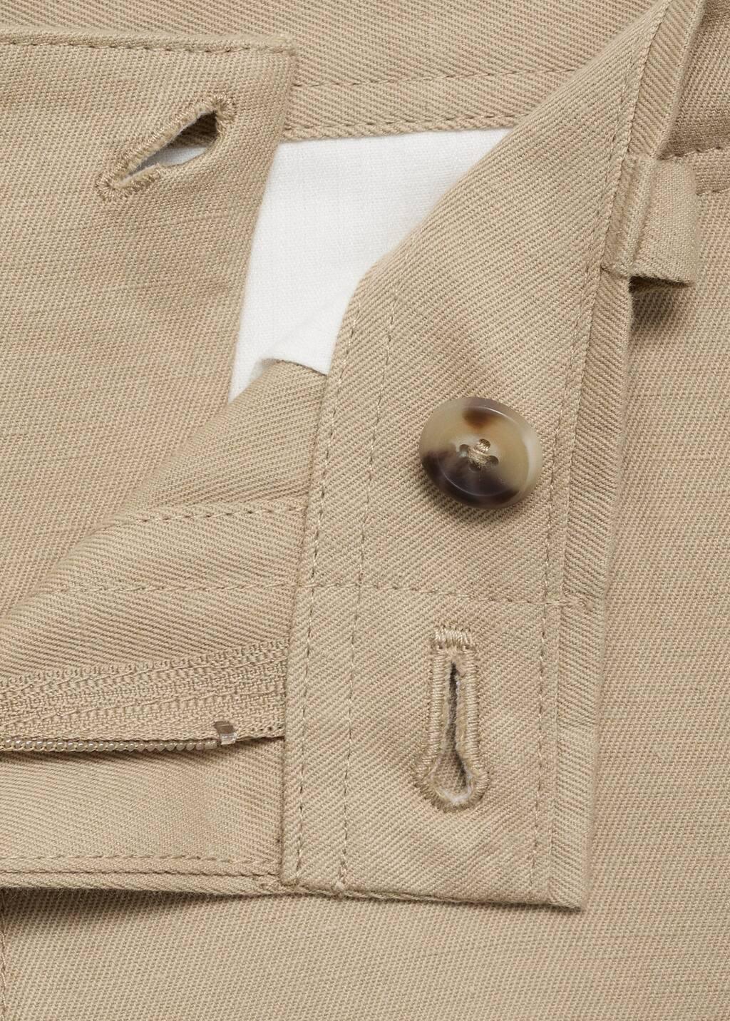 Beige Regular-Fit Linen Trousers, , large image number 7