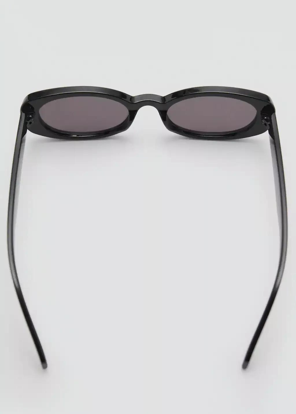 Black Oval Frame Sunglasses, Black, large image number 1