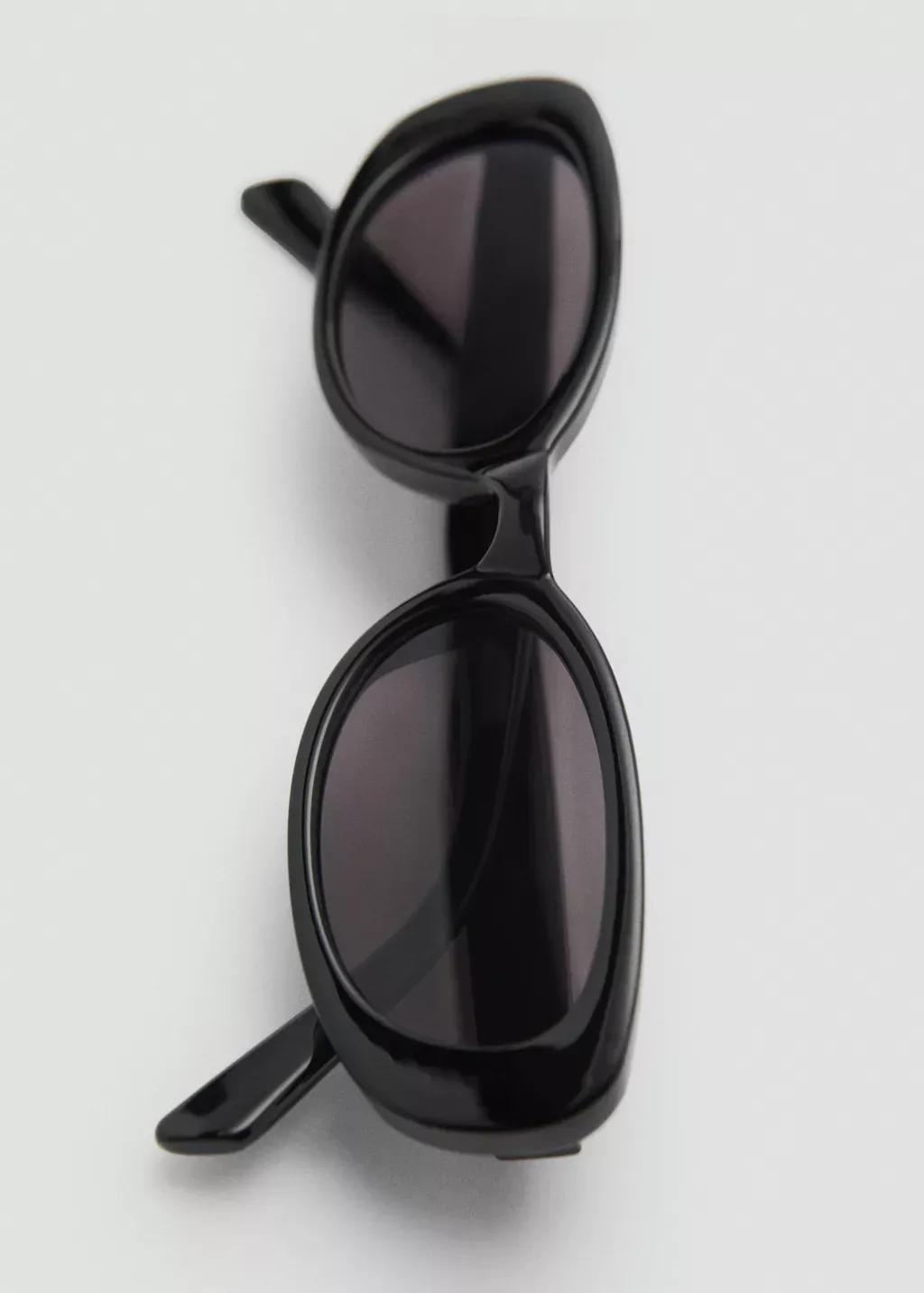 Black Oval Frame Sunglasses, Black, large image number 2