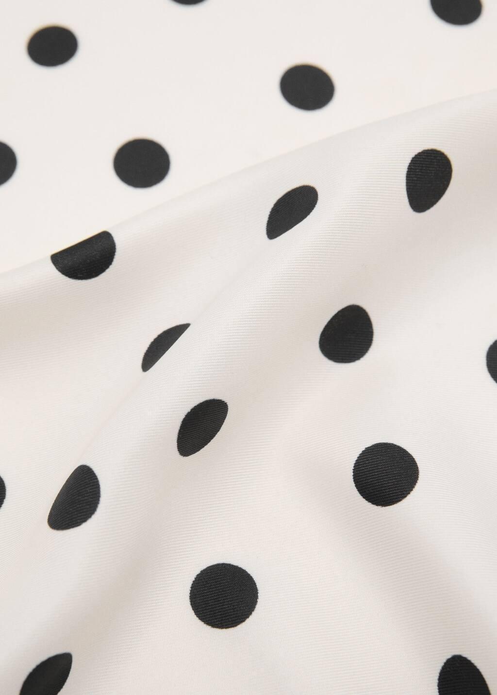 Beige Polka-Dot Satin Scarf, Light Beige, large image number 1
