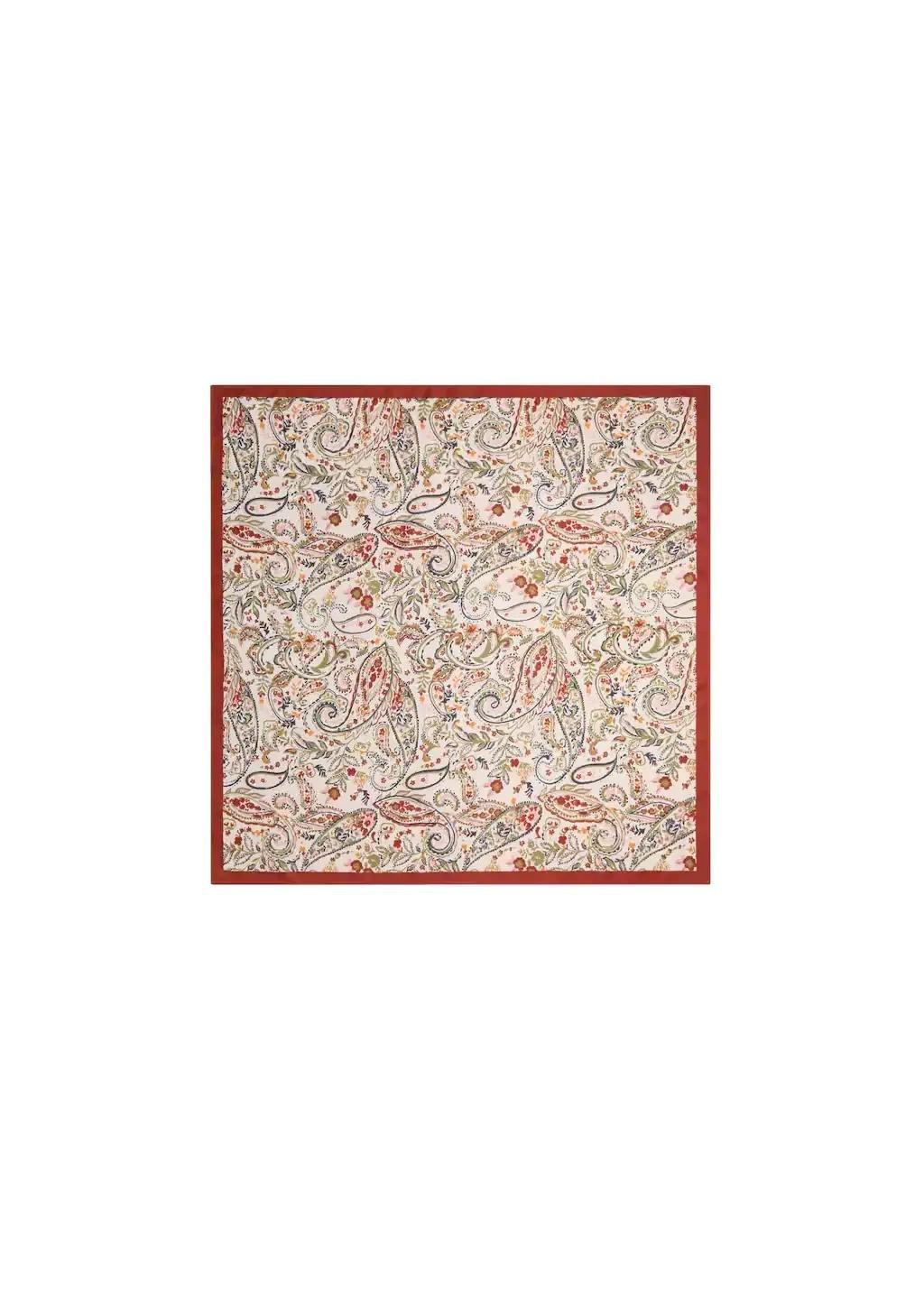 Orange Paisley Satin Scarf, 0201_28, large image number 2