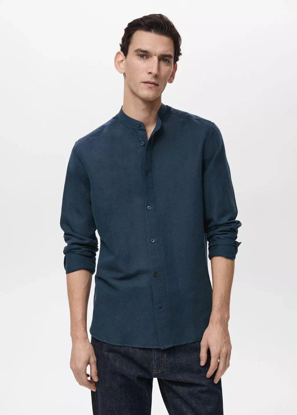 Navy Solid Overshirt, , medium