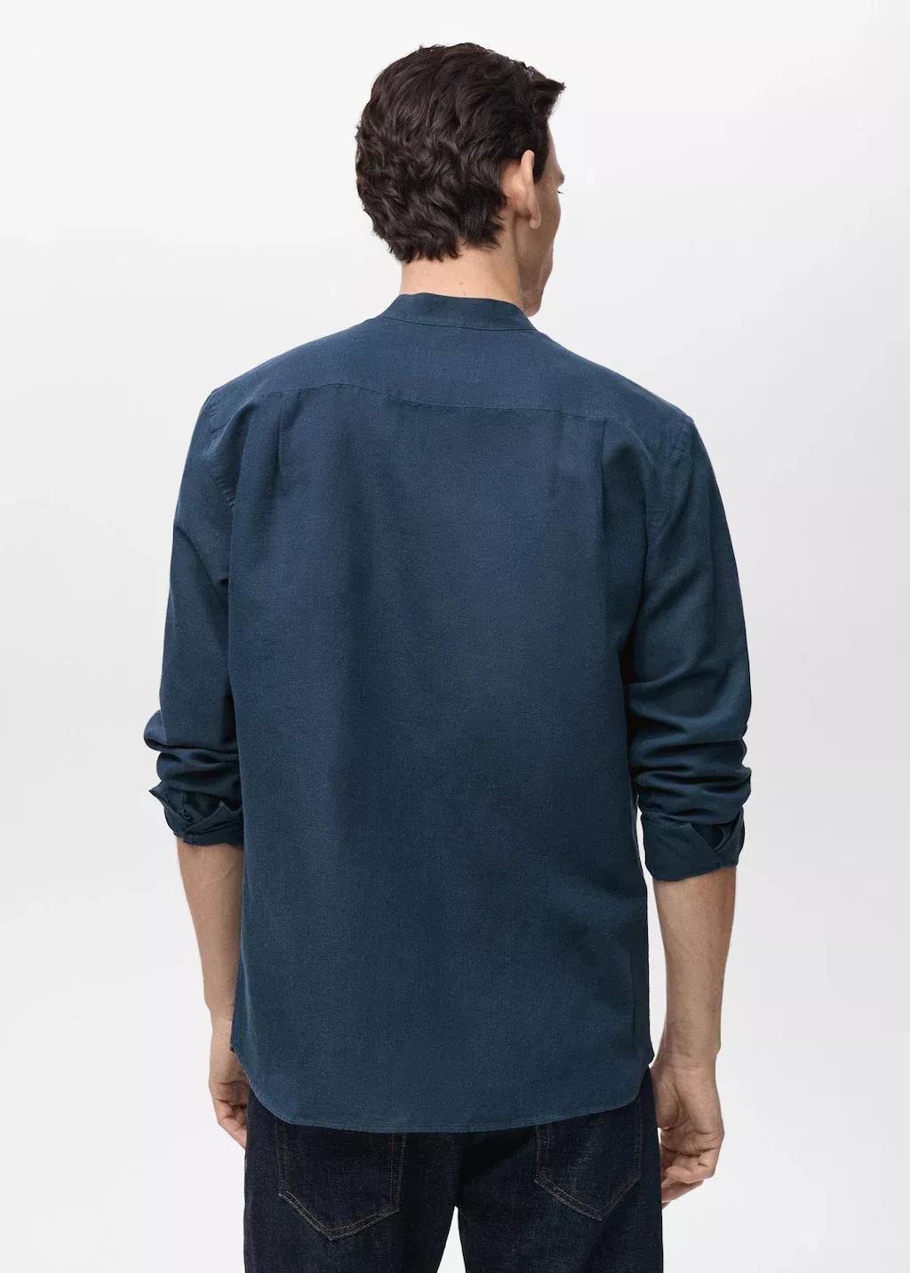 Navy Solid Overshirt, , large image number 6