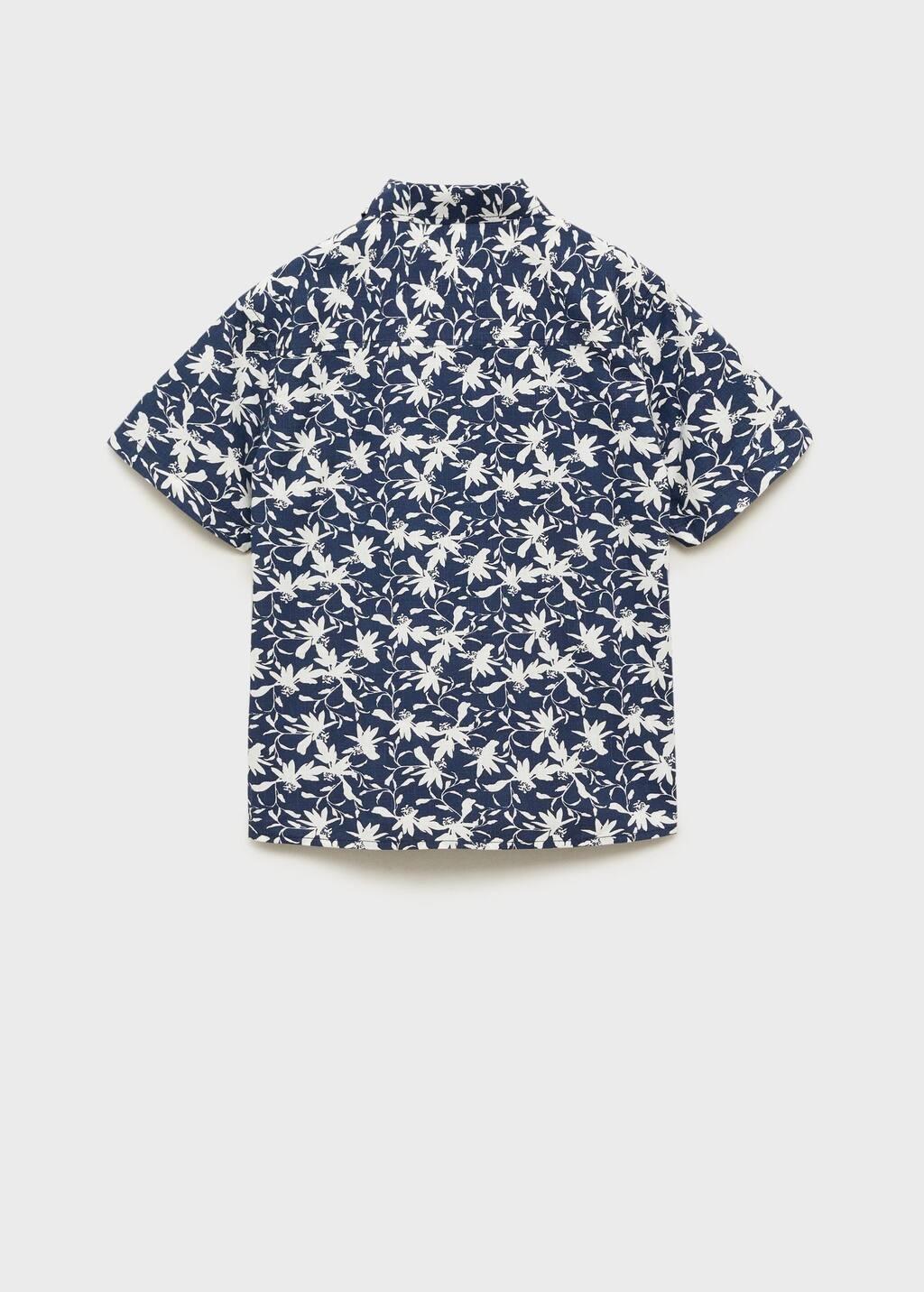Navy Tropical Print Shirt, Kids Boy, , large image number 2