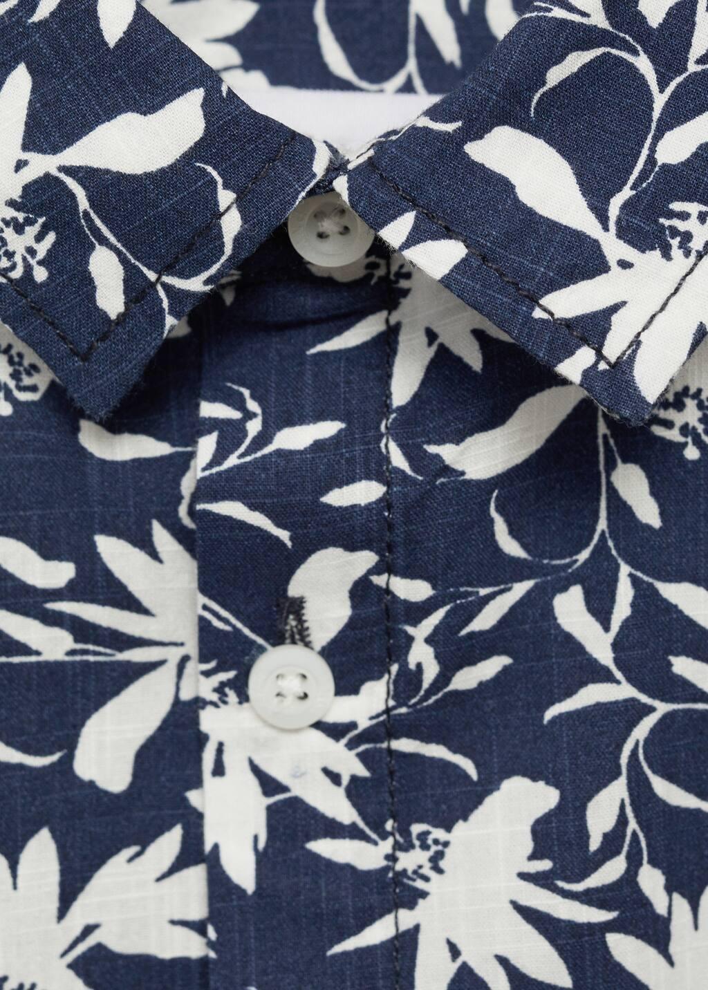Navy Tropical Print Shirt, Kids Boy, , large image number 4
