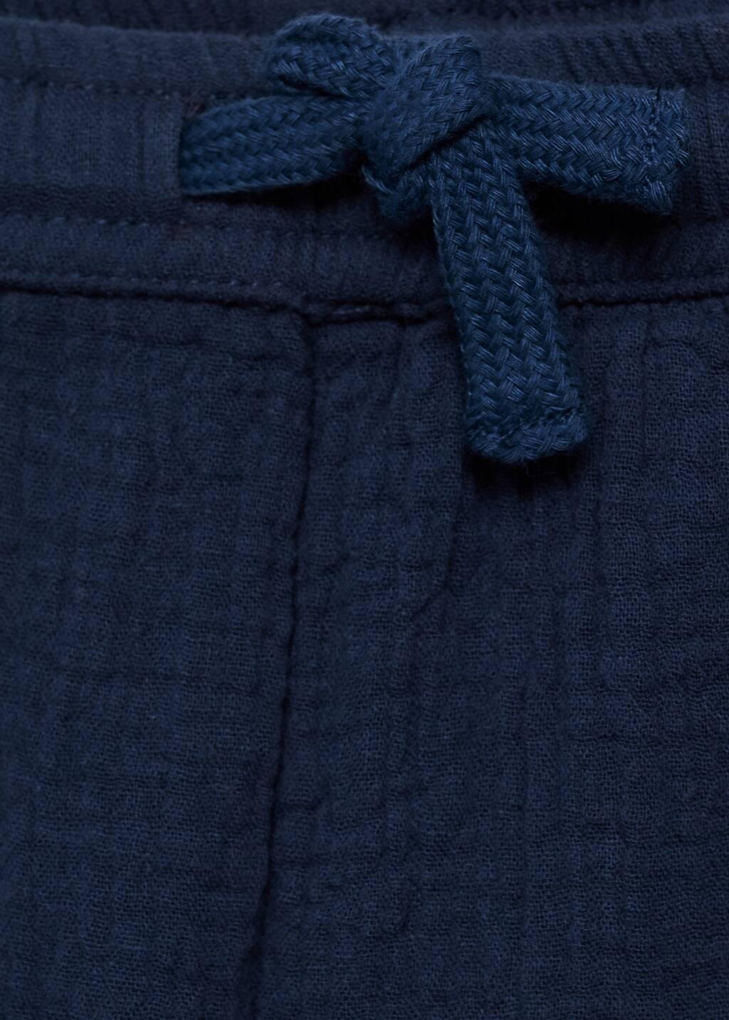 Navy Straight-Fit Cotton Trousers, Baby Boy, , large image number 2