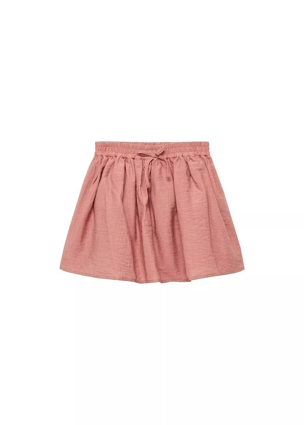Pink Linen Skirt Flared Mini, Kids Girls, , medium