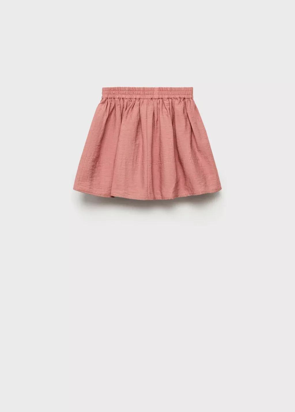 Pink Linen Skirt Flared Mini, Kids Girls, , large image number 1