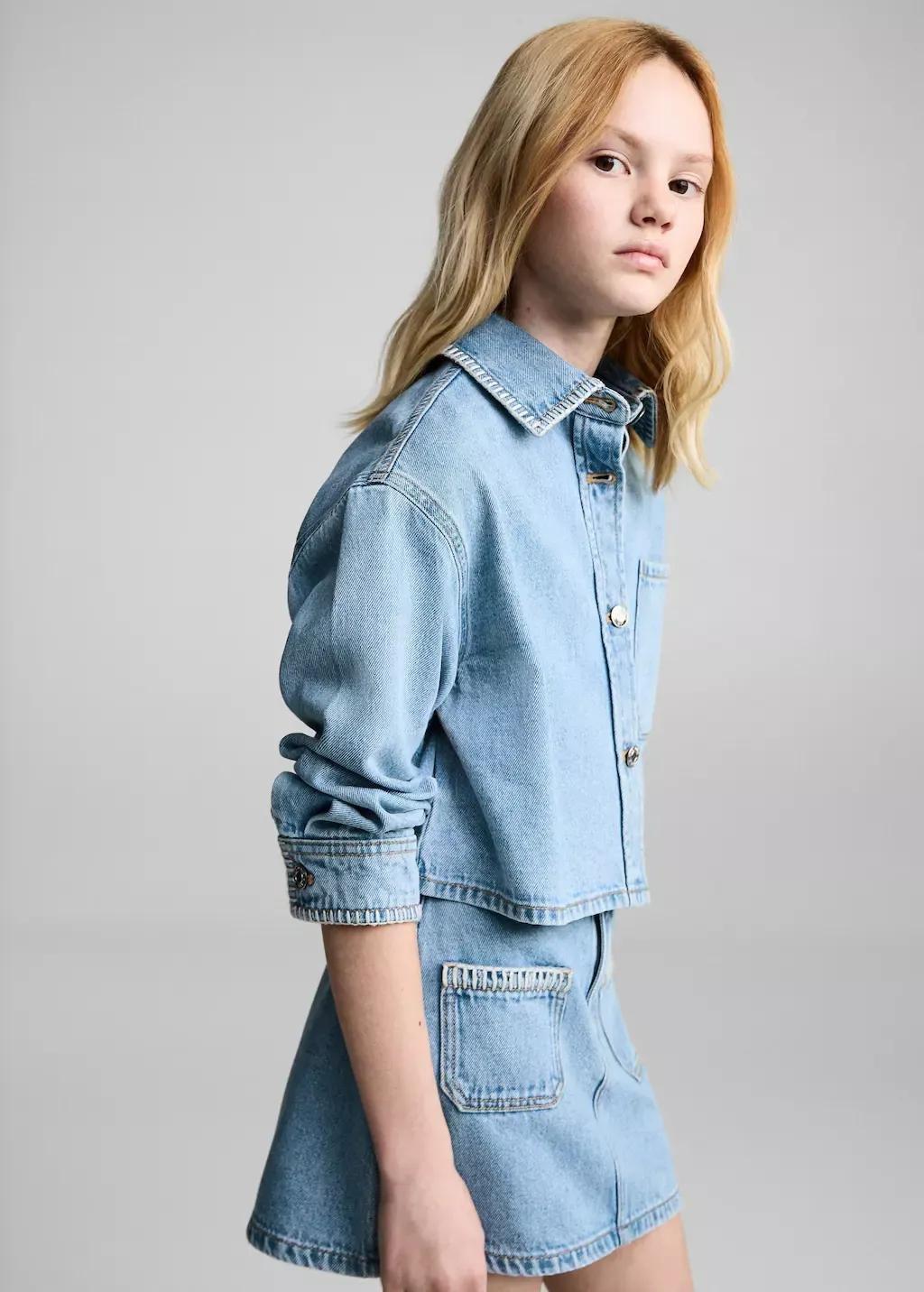 Bluer Crop Denim Jacket, , large image number 0