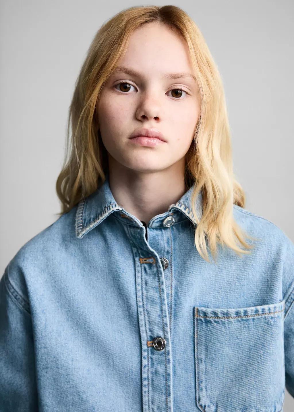 Bluer Crop Denim Jacket, , large image number 1