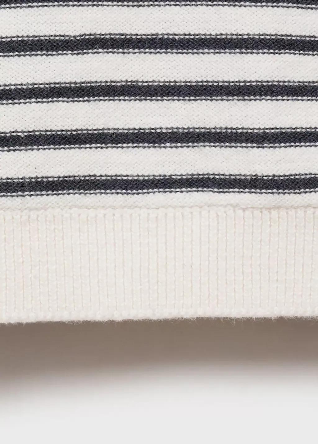 Grey Striped Hooded Knit Sweater, Baby Boy, , large image number 2