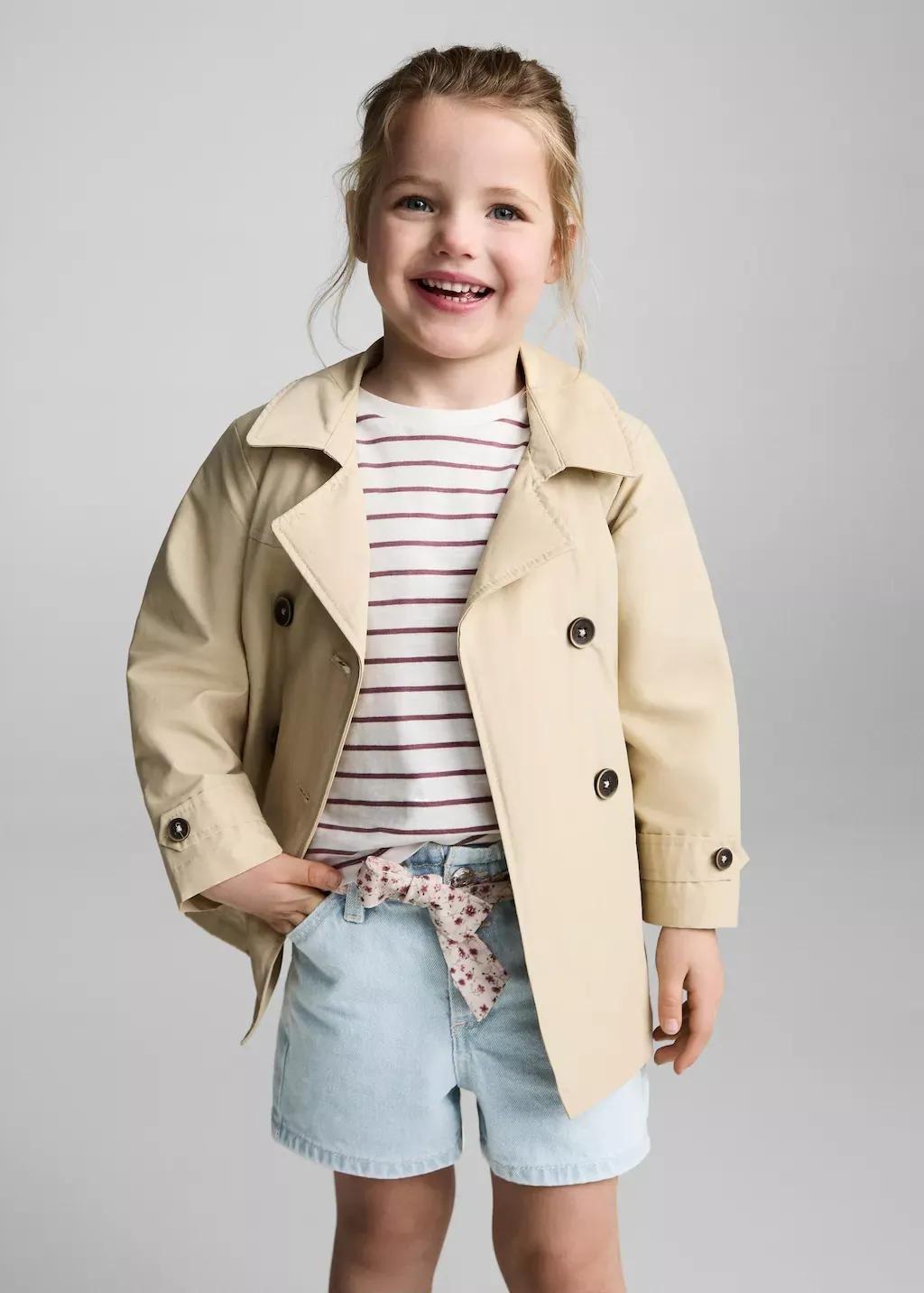 Blue Denim Shorts With Belt, Baby Girl, , large image number 1