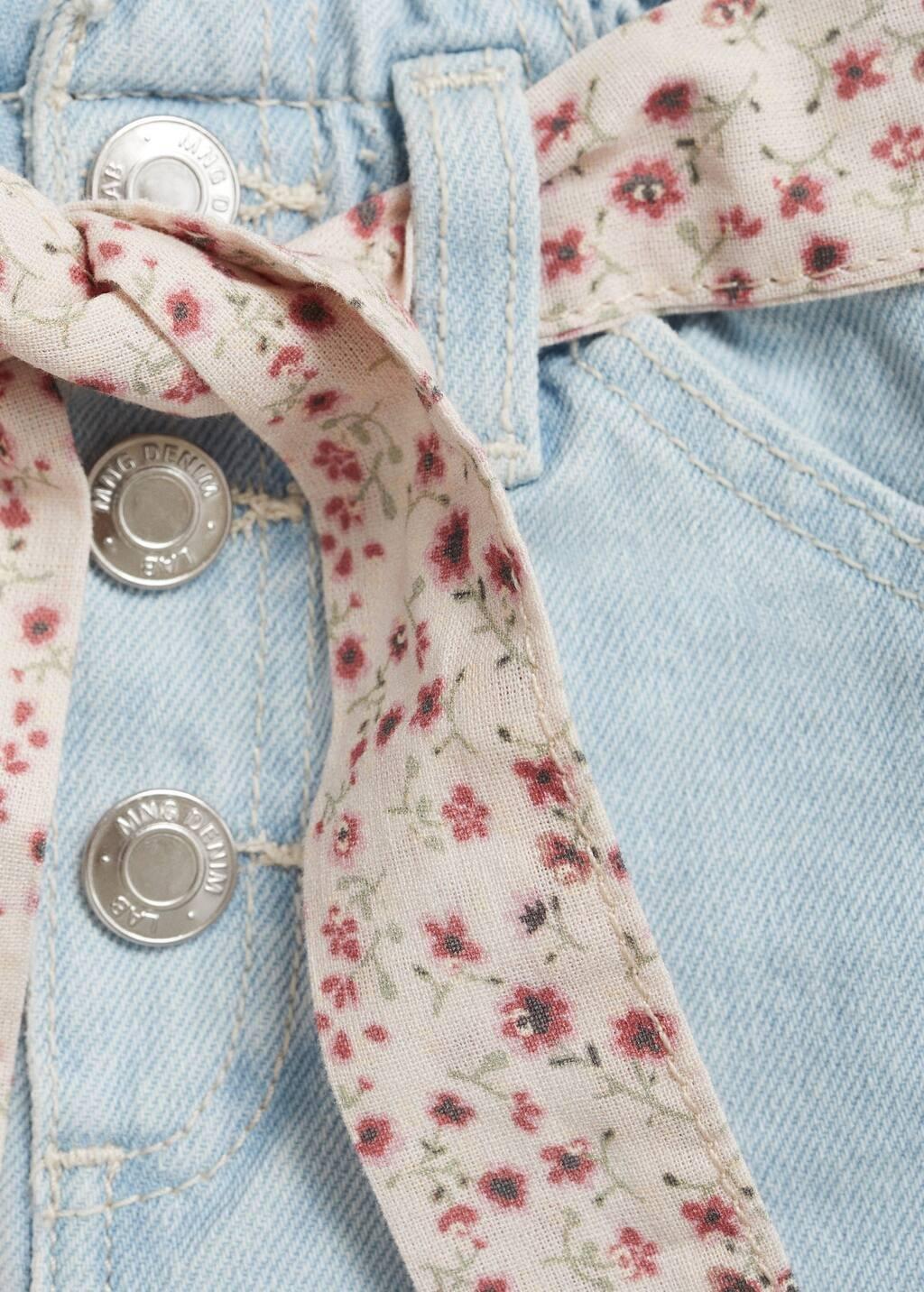 Blue Denim Shorts With Belt, Baby Girl, , large image number 4