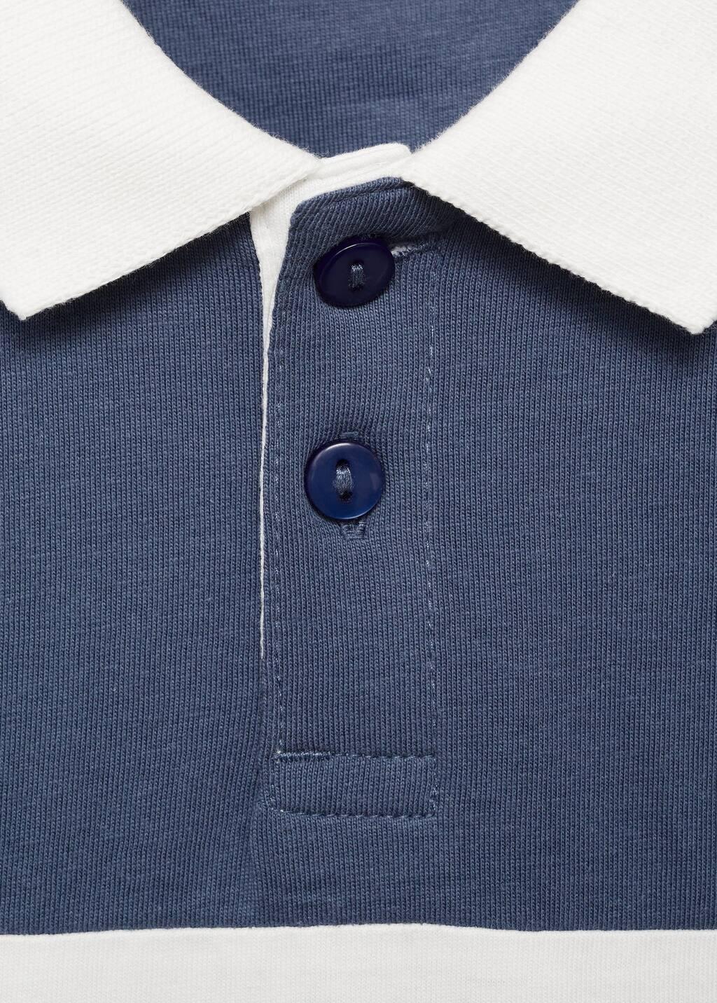 Blue Striped Cotton Polo Shirt, Kids Boy, , large image number 4