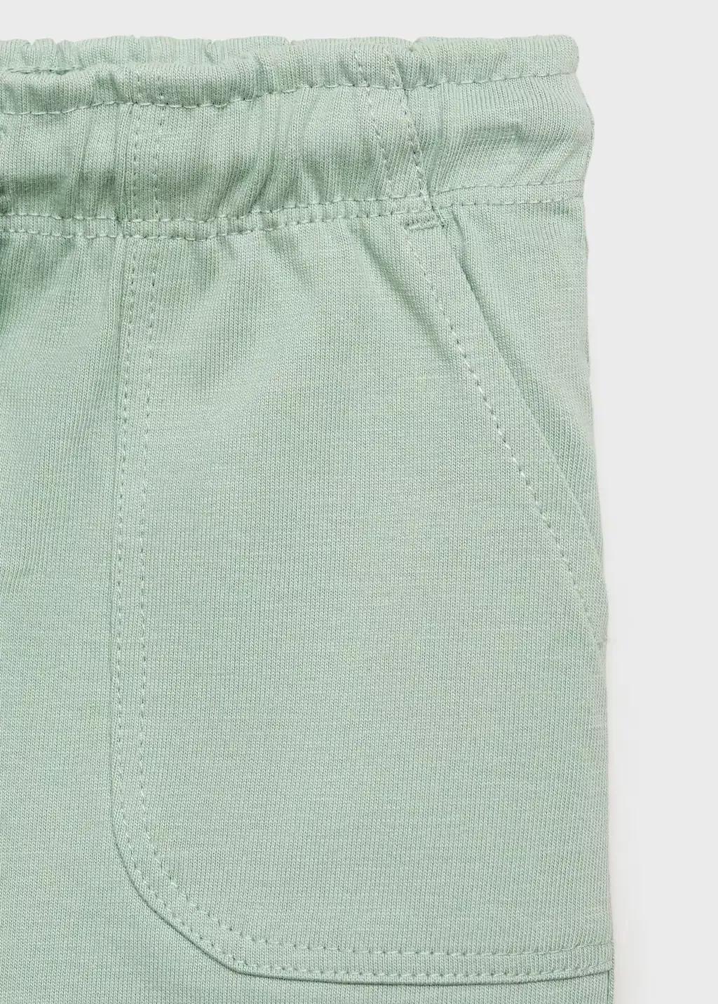 Green Cotton Shorts With Drawstring, Baby Boy, , large image number 2