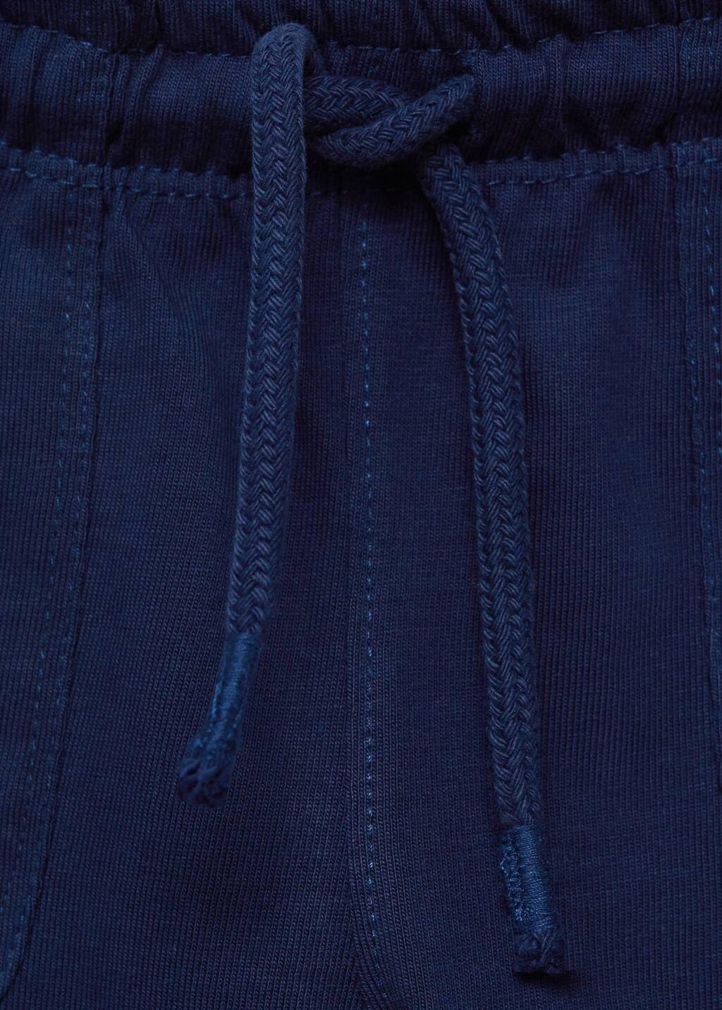 Navy Cotton Shorts With Drawstring, Baby Boy, , large image number 1
