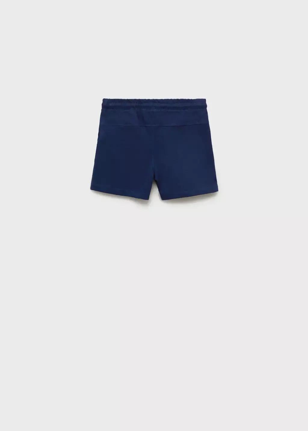 Navy Cotton Shorts With Drawstring, Baby Boy, , large image number 2